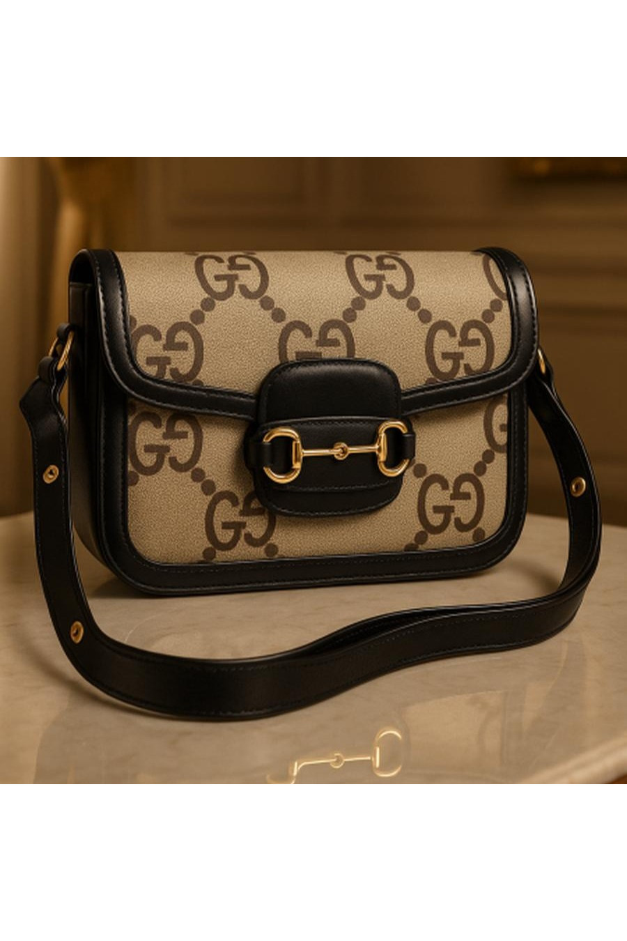 Beige and Black / Big Logo