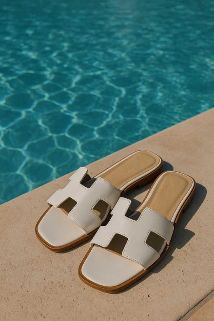 Hermes genuine leather slippers