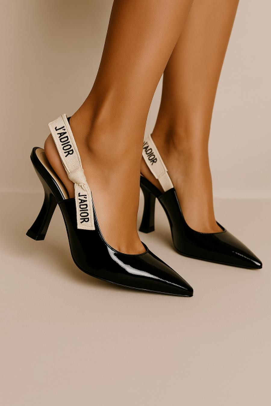 Black leather with a shine