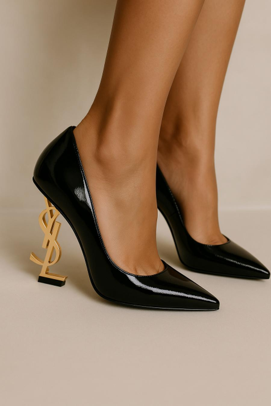 Black gold heel