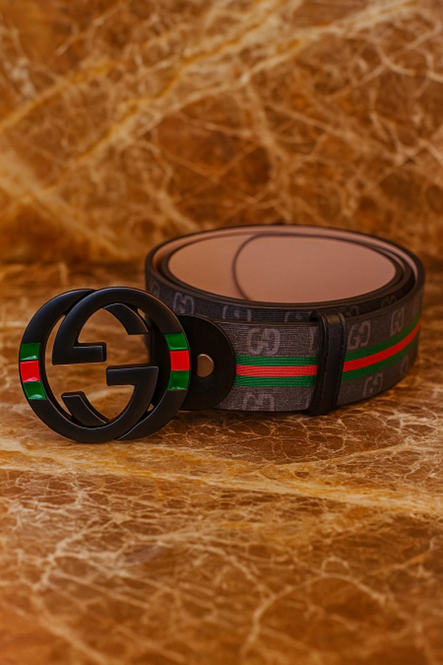 Black with green and red striped skin