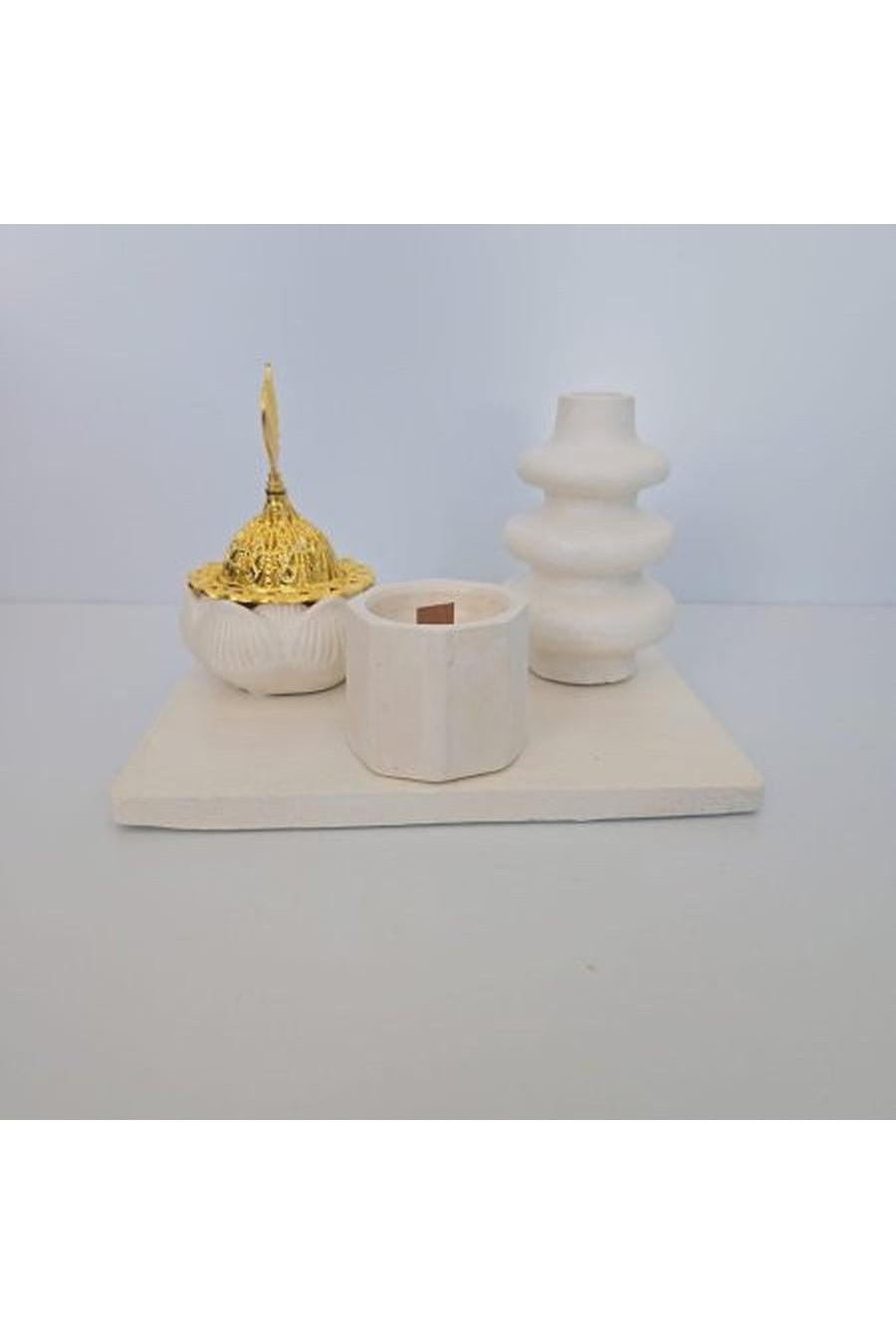 Plain white with candle