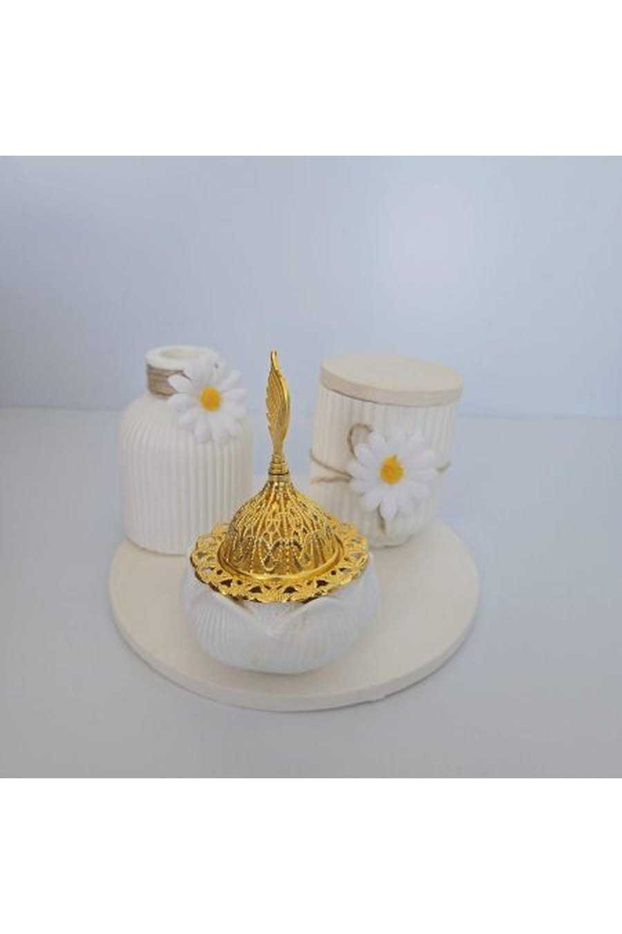 White with white roses