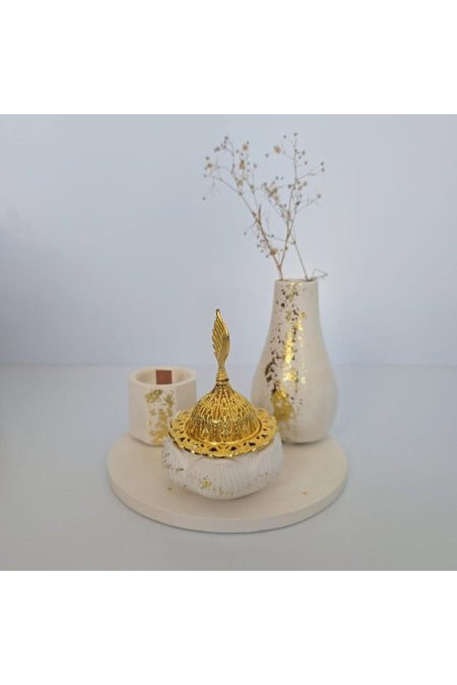 white gold with candle