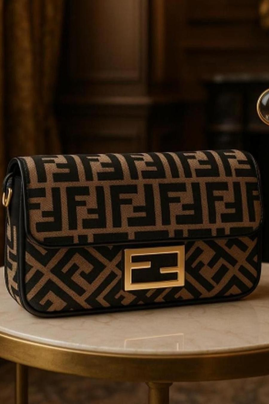 Fendi Bag, beige with black