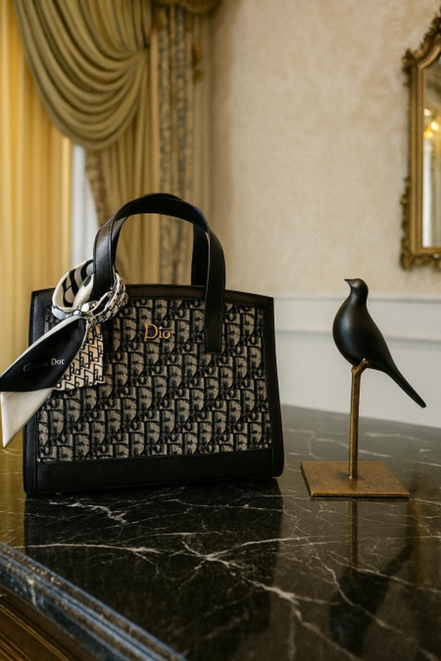 Dior bag, leather and fabric, including box