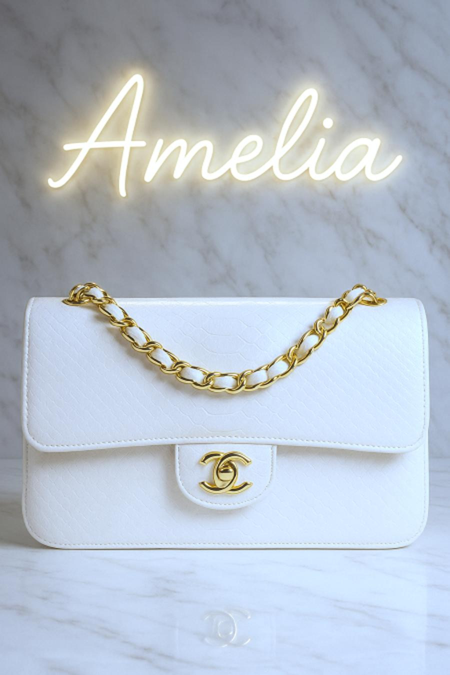 Chanel crocodile leather bag, 30 cm base