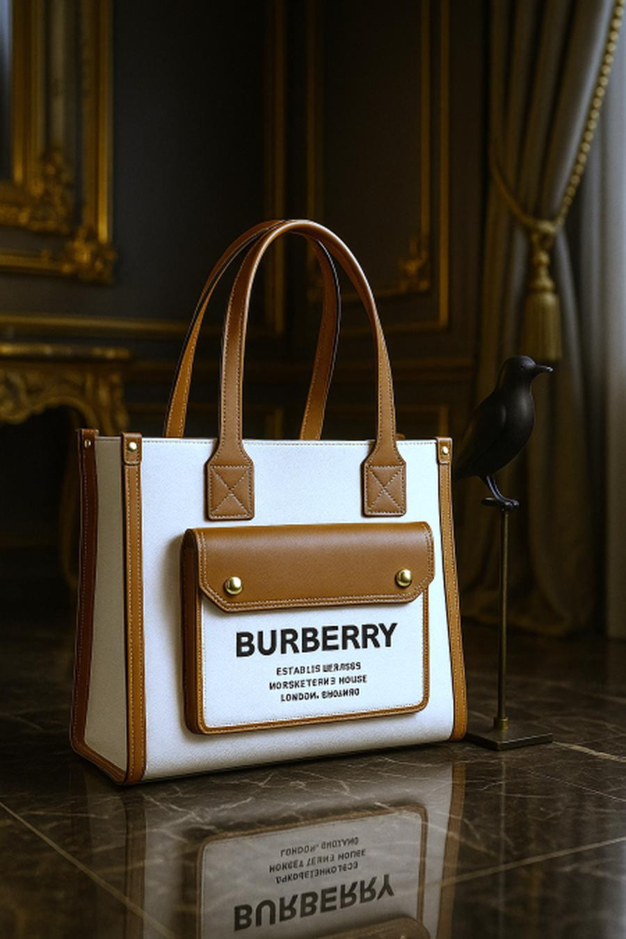 Burberry leather bag with box