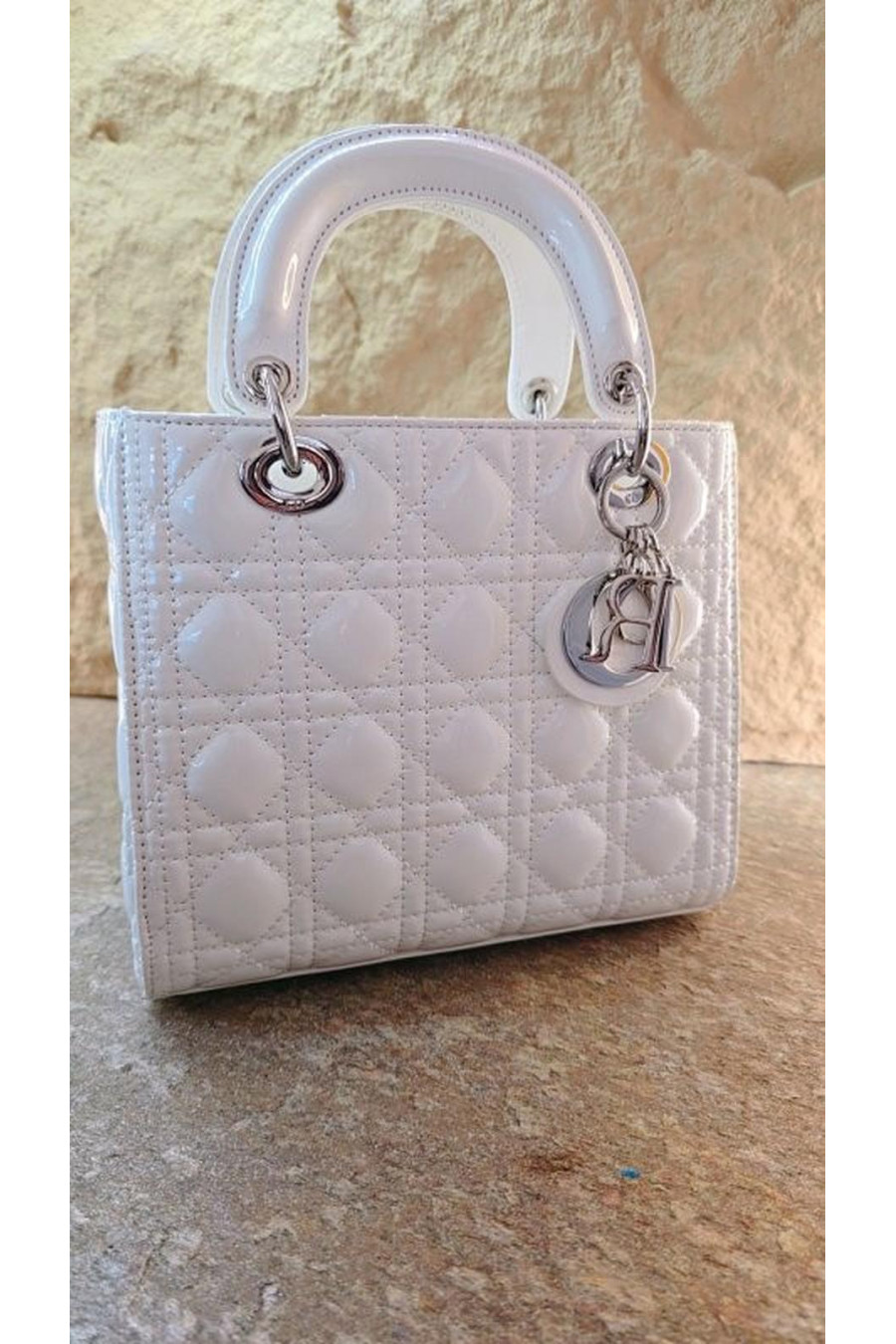 Lady Dior bag with shine, including box, 23 cm base