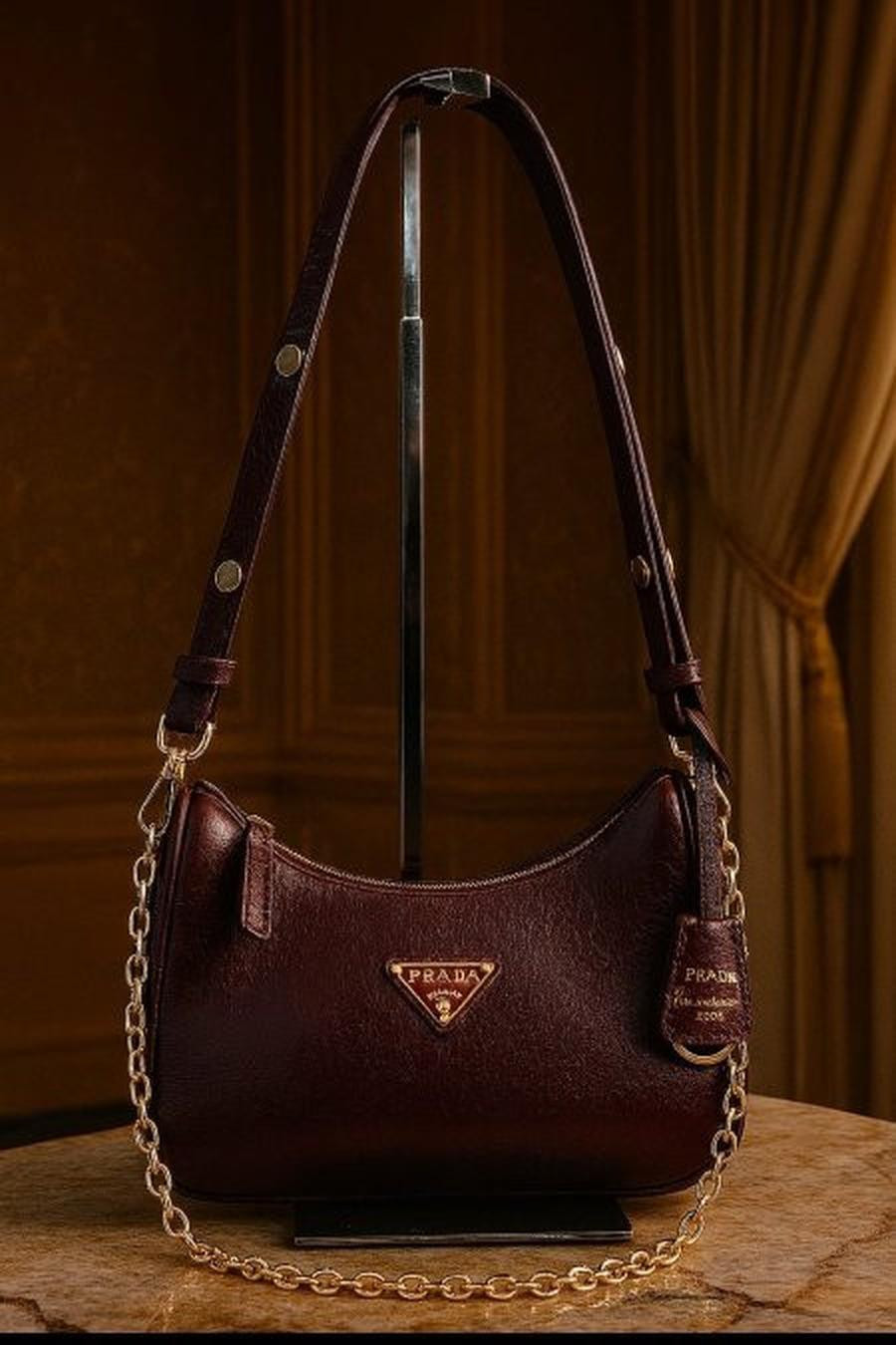 Prada bag, shiny leather, including box