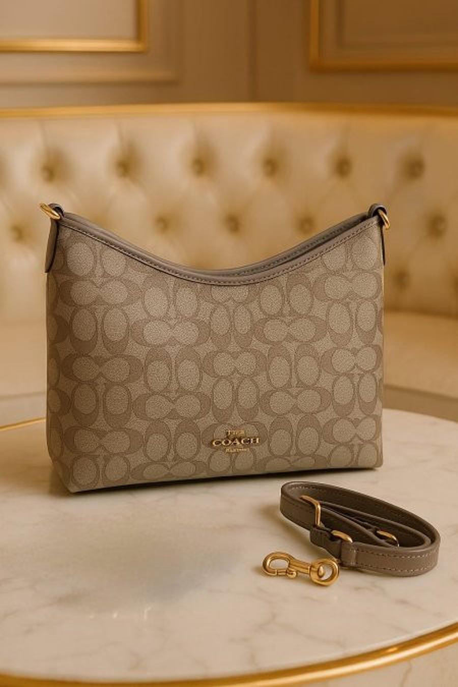 Coach bag, base 29, height 25, medium size