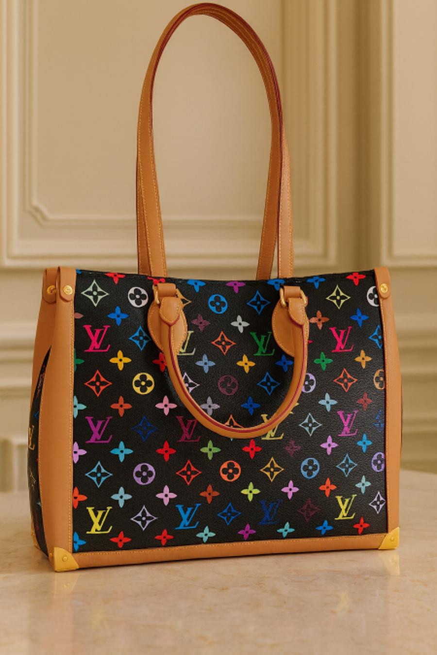 Lv multi-colored bag, base 35 cm, height 27 cm