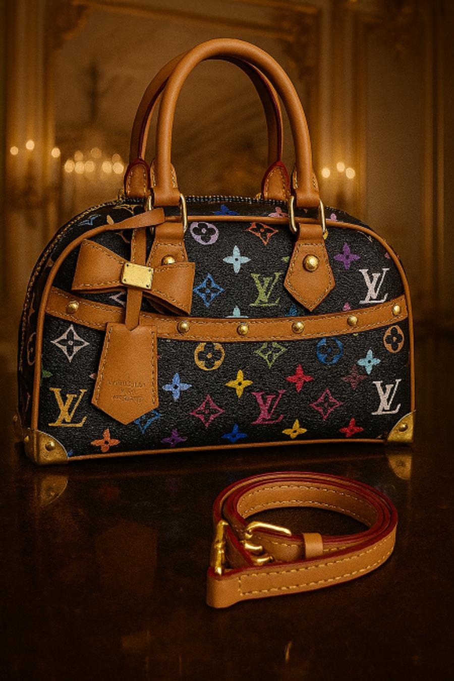 Lv multi-colored bag, including box