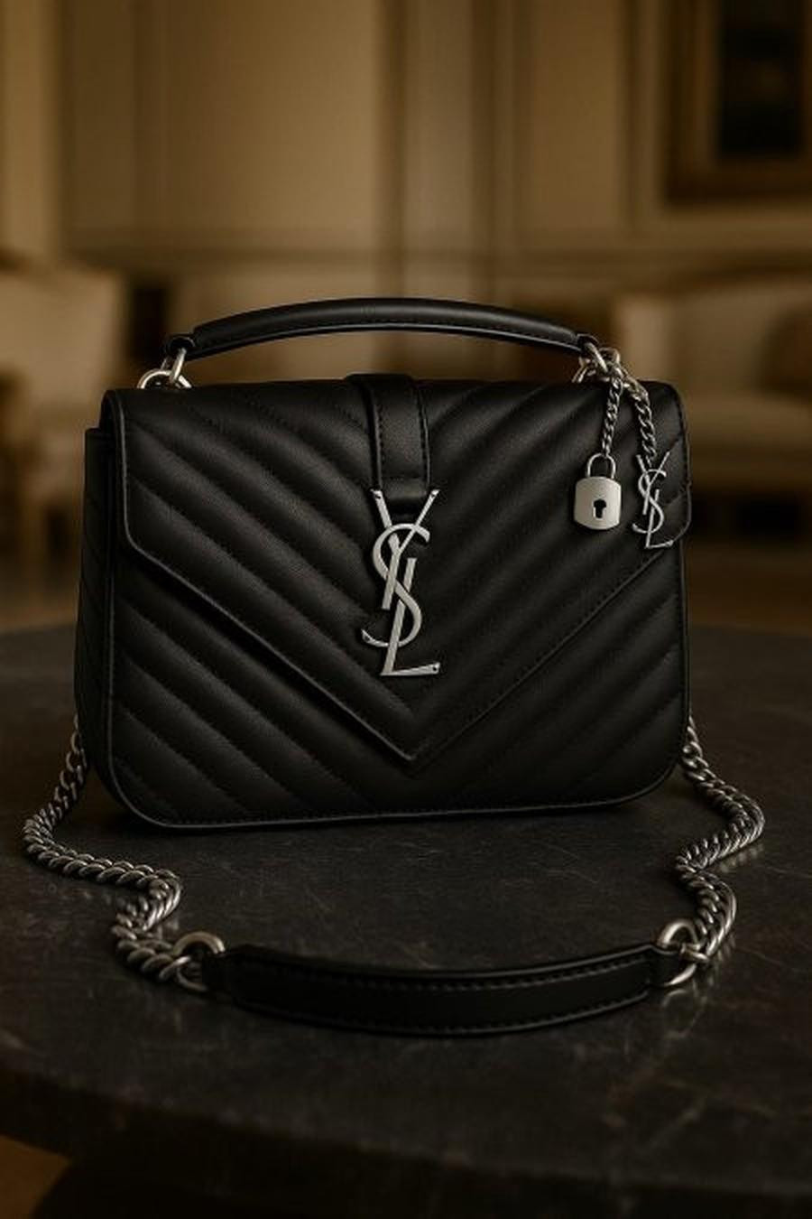 Black hardware dark silver