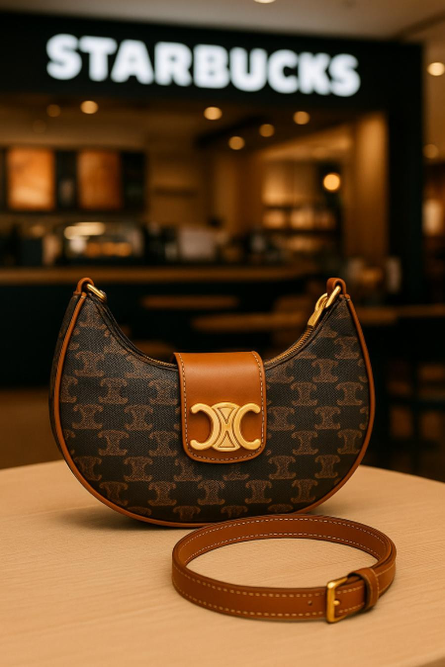 Brown and white striped