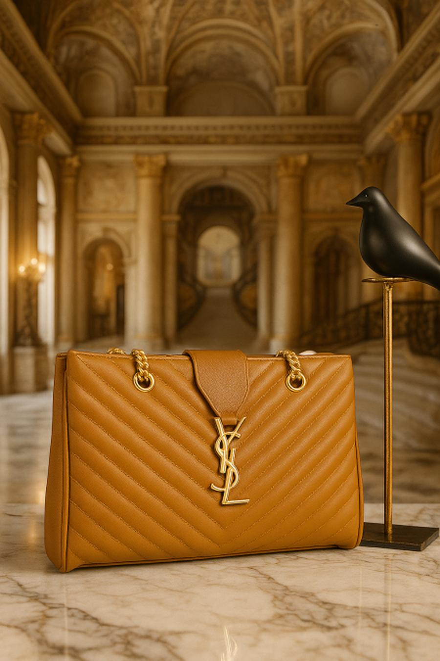 Dark beige gold hardware