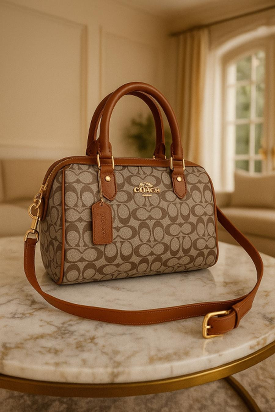 Light beige with brown