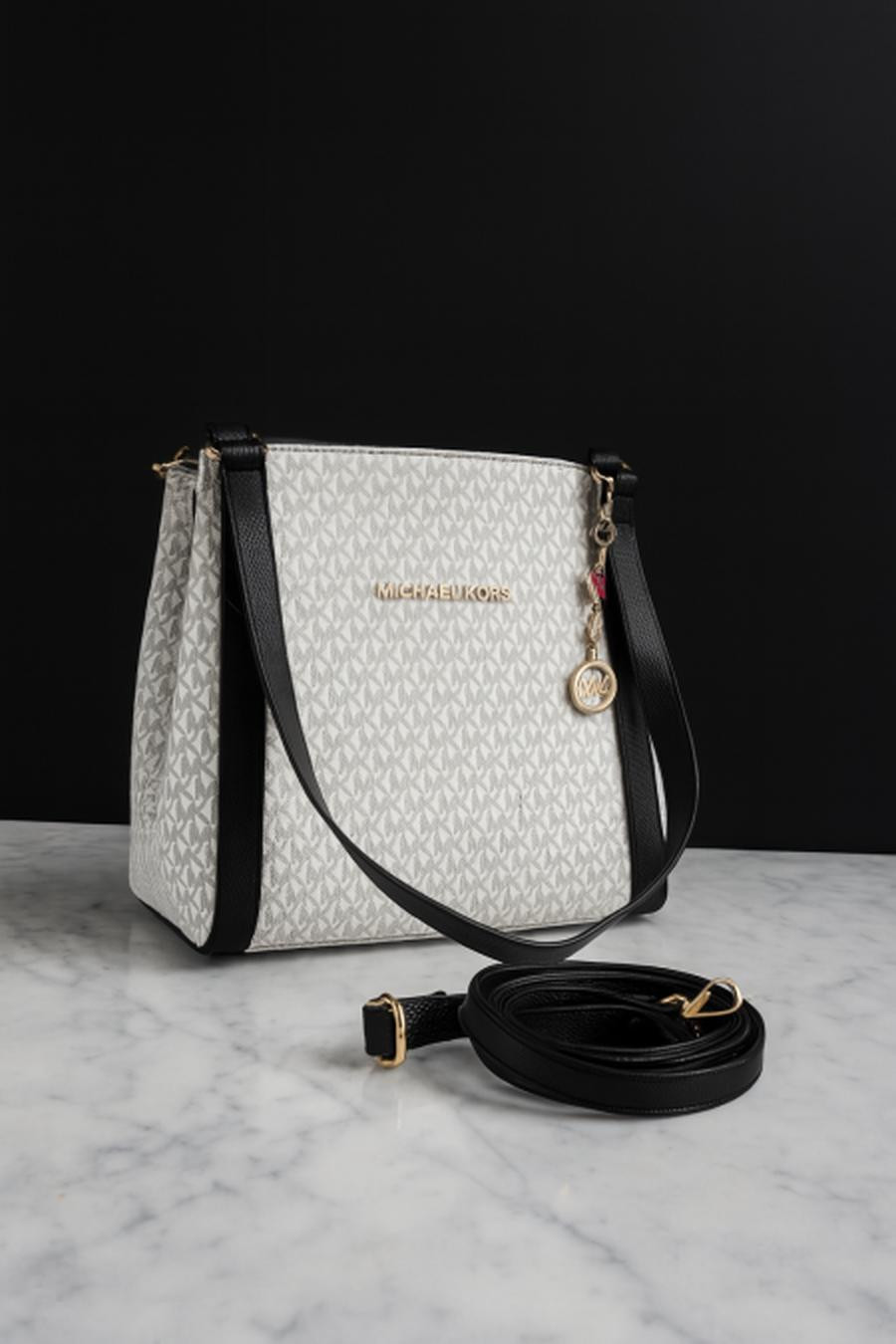 White / Striped Gray